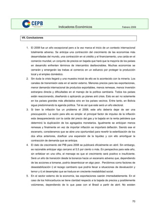 Indicadores Economicos 2009