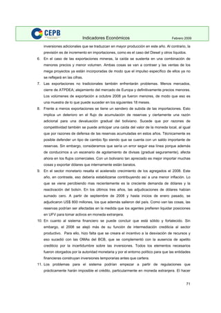 Indicadores Economicos 2009