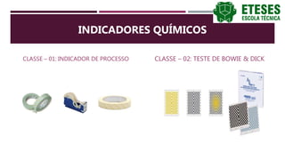 CLASSE – 02: TESTE DE BOWIE & DICK
CLASSE – 01: INDICADOR DE PROCESSO
INDICADORES QUÍMICOS
 