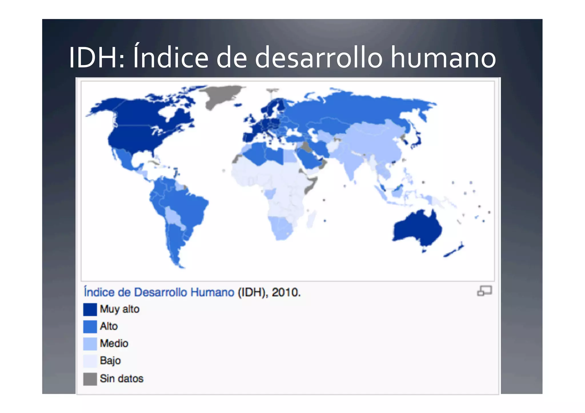 IDH:	
  Índice	
  de	
  desarrollo	
  humano	
  
 