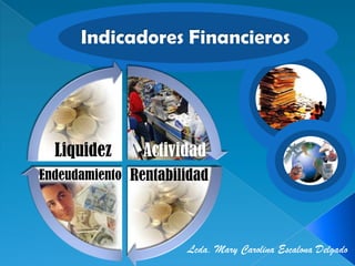 Indicadores Financieros Liquidez Actividad Endeudamiento Rentabilidad Lcda. Mary Carolina Escalona Delgado 