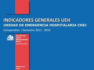 INDICADORES GENERALES UEH  UNIDAD DE EMERGENCIA HOSPITALARIA CHSJ Comparativo  I Semestre 2011 - 2010 