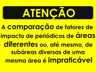 FATOR DE IMPACTO
COMO É CALCULADO O FI DE 5 ANOS?
 