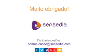 Muito obrigado!
Dúvidas/sugestões:
comunicacao@sensedia.com
 