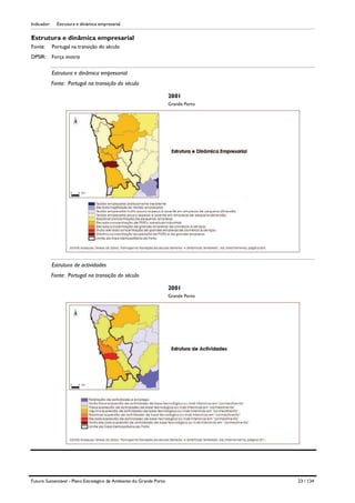 Indicador:

Estrutura e dinâmica empresarial

Estrutura e dinâmica empresarial
Fonte:

Portugal na transição do século

DPSIR:

Força motriz

Estrutura e dinâmica empresarial
Fonte: Portugal na transição do século
2001
Grande Porto

Estrutura de actividades
Fonte: Portugal na transição do século
2001
Grande Porto

Futuro Sustentável - Plano Estratégico de Ambiente do Grande Porto

23 / 134

 