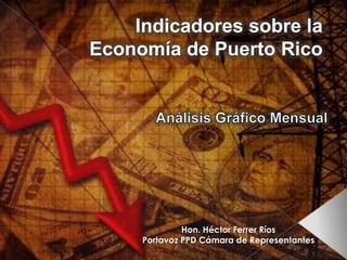 Indicadores sobre la Economía de Puerto Rico Análisis Gráfico Mensual  Hon. Héctor Ferrer Ríos Portavoz PPD Cámara de Representantes 