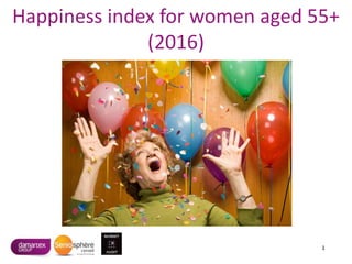 Happiness index for women aged 55+
(2016)
1
 