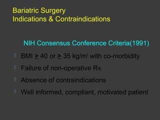 1991 NATIONAL INSTITUTES OF HEALTH GUIDELINES FOR BARIATRIC SURGERY visual data 4