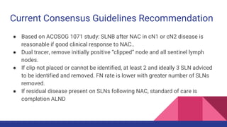 Indications for slnb in patients undergoing nac with clinically ...
