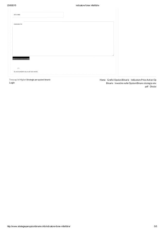 Indicatore forex infallibile