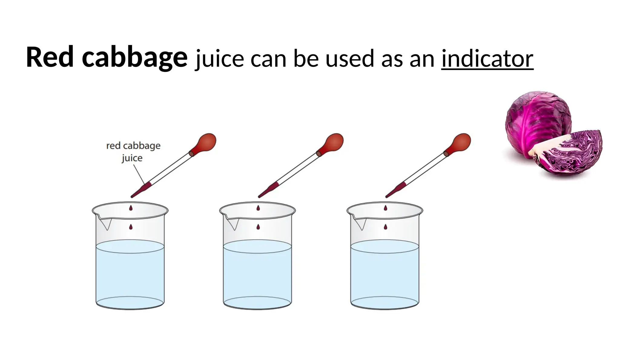 Red cabbage juice can be used as an indicator
 