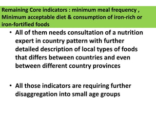 Meal Indicator Examples Indicators and dilemma of breast feeding assessment last | PPSX