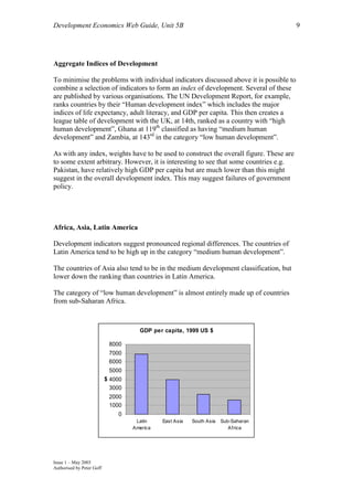 Indicators Of Economic Development | PDF