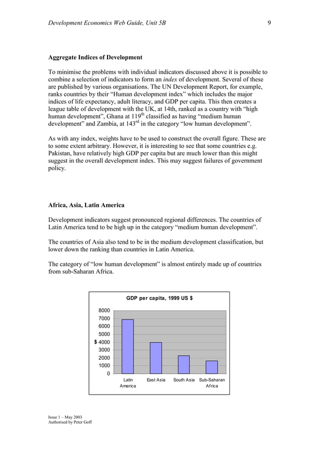 Indicators Of Economic Development PDF
