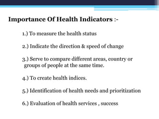 Indicators of health | PPTX