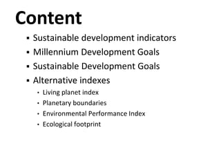 Sustainable Development Indicators | PDF