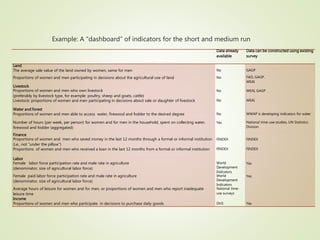 Indicators of gendered control over agricultural resources