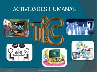 ACTIVIDADES HUMANAS
11/07/2014 Informatica aplicada a los negocios 4
 