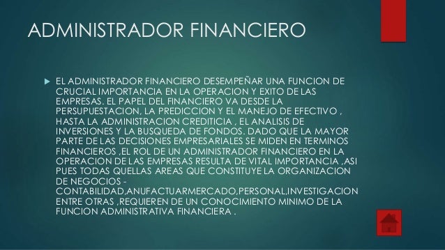 perfil del administrador financiero