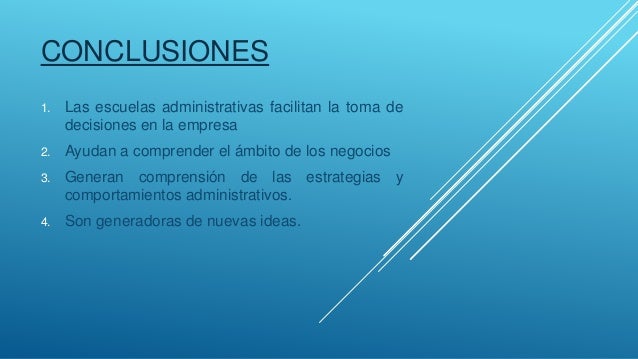 Conclusion Sobre Las Escuelas De La Administracion
