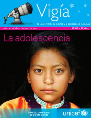 Vigíade los derechos de la niñez y la adolescencia mexicana
NÚMERO 3 • AÑO 2 • AGOSTO DE 2006 IDN (12 a 17 años)
La adolescencia
 