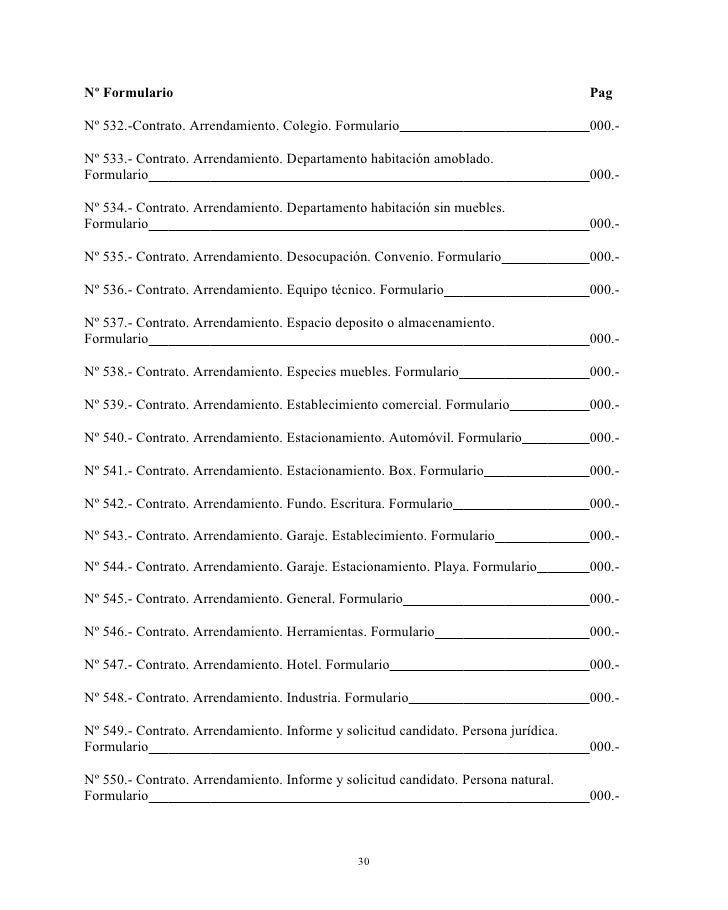 Indice De Formularios De Contratos Tomo I