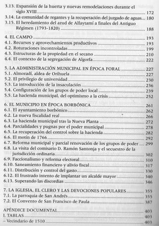 Indice de almoradi en la edad moderna