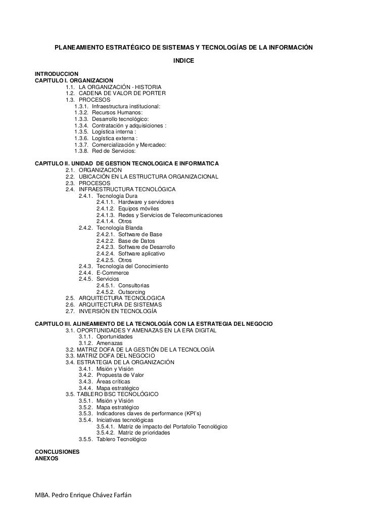 Indice Del Trabajo De Gerencia De Sistemas