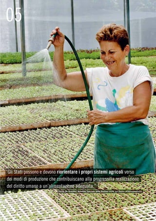 05
–
–
–
–
–
–
–
–
–
–
–
–
–
–
–
–
–
–
–
–
–
–
–
–
–
–
–
–
–
–
–
–
–
–
–
–
–
–
–
–
“Gli Stati possono e devono riorientare i propri sistemi agricoli verso
 dei modi di produzione che contribuiscano alla progressiva realizzazione
 del diritto umano a un’alimentazione adeguata.”
–                           Olivier De Schutter, Relatore Speciale delle Nazioni Unite sul Diritto all'Alimentazione
–
–
–
–
–
–
 