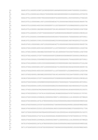 01 0640197511400001638072639000000831849480000008334967000000131045811
#
01 0641197511500001621992227000000823683480000008253145400000129759378
#
01 0642197511600001594579003000000809762440000008113659300000127566320
#
01 0643197512100000481196712000000482427510000004833828200000038495736
#
01 0644197512200001400334310000000711120700000007125288600000112026744
#
01 0645197512300001386588230000000704140140000007055344700000110927058
#
01 0646197512400001372977044000000697228080000006986087200000109838163
#
01 0647197512500001359498893000000690383570000006917506600000108759911
#
01 0648197512600001339515555000000680235590000006815825900000107161244
#
01 0649197601100000481196712000000482427510000004833828200000038495736
#
01 0650197601200001400334310000000711120700000007125288600000112026744
#
01 0651197601300001386588230000000704140140000007055344700000110927058
#
01 0652197601400001372977044000000697228080000006986087200000109838163
#
01 0653197601500001359498893000000690383570000006917506600000108759911
#
01 0654197601600001339515555000000680235590000006815825900000107161244
#
01 0655197602100000481196712000000482427510000004833828200000038495736
#
01 0656197602200001400334310000000711120700000007125288600000112026744
#
01 0657197602300001386588230000000704140140000007055344700000110927058
#
01 0658197602400001372977044000000697228080000006986087200000109838163
#
01 0659197602500001359498893000000690383570000006917506600000108759911
#
01 0660197602600001339515555000000680235590000006815825900000107161244
#
01 0661197603100000439429644000000440553610000004414260000000035154371
#
01 0662197603200001272474141000000646190480000006474700700000101797931
#
01 0663197603300001259982811000000639847110000006411141300000100798624
#
01 0664197603400001247614780000000633566350000006348209300000099809182
#
01 0665197603500001235367563000000627346940000006285892100000098829405
#
01 0666197603600001220221301000000619655330000006208823700000097617704
#
01 0667197604100000439429644000000440553610000004414260000000035154371
#
01 0668197604200001272474141000000646190480000006474700700000101797931
#
01 0669197604300001259982811000000639847110000006411141300000100798624
#
01 0670197604400001247614780000000633566350000006348209300000099809182
#
01 0671197604500001235367563000000627346940000006285892100000098829405
#
 
