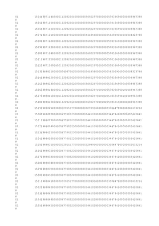 01 1504198711400000112092361000000056922970000000570356900000008967388
#
01 1505198711500000112092361000000056922970000000570356900000008967388
#
01 1506198711600000112092361000000056922970000000570356900000008967388
#
01 1507198712100000054047362000000054185600000000542929000000004323788
#
01 1508198712200000112092362000000056922970000000570356900000008967388
#
01 1509198712300000112092362000000056922970000000570356900000008967388
#
01 1510198712400000112092361000000056922970000000570356900000008967388
#
01 1511198712500000112092361000000056922970000000570356900000008967388
#
01 1512198712600000112092361000000056922970000000570356900000008967388
#
01 1513198801100000054047362000000054185600000000542929000000004323788
#
01 1514198801200000112092362000000056922970000000570356900000008967388
#
01 1515198801300000112092362000000056922970000000570356900000008967388
#
01 1516198801400000112092361000000056922970000000570356900000008967388
#
01 1517198801500000112092361000000056922970000000570356900000008967388
#
01 1518198801600000112092361000000056922970000000570356900000008967388
#
01 1519198802100000032915177000000032999360000000330647100000002633214
#
01 1520198802200000067760523000000034410280000000344784200000005420841
#
01 1521198802300000067760523000000034410280000000344784200000005420841
#
01 1522198802400000067760523000000034410280000000344784200000005420841
#
01 1523198802500000067760523000000034410280000000344784200000005420841
#
01 1524198802600000067760522000000034410280000000344784200000005420841
#
01 1525198803100000032915177000000032999360000000330647100000002633214
#
01 1526198803200000067760523000000034410280000000344784200000005420841
#
01 1527198803300000067760523000000034410280000000344784200000005420841
#
01 1528198803400000067760523000000034410280000000344784200000005420841
#
01 1529198803500000067760523000000034410280000000344784200000005420841
#
01 1530198803600000067760522000000034410280000000344784200000005420841
#
01 1531198804100000032915177000000032999360000000330647100000002633214
#
01 1532198804200000067760523000000034410280000000344784200000005420841
#
01 1533198804300000067760523000000034410280000000344784200000005420841
#
01 1534198804400000067760523000000034410280000000344784200000005420841
#
01 1535198804500000067760523000000034410280000000344784200000005420841
#
 