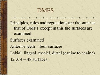 DENTAL INDICES INTRODUCTION USES CLASSIFICATION | PPT