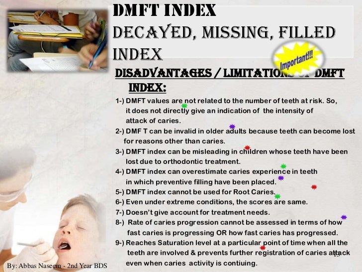 Indices for dental caries
