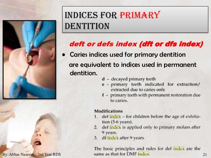 Indices for dental caries