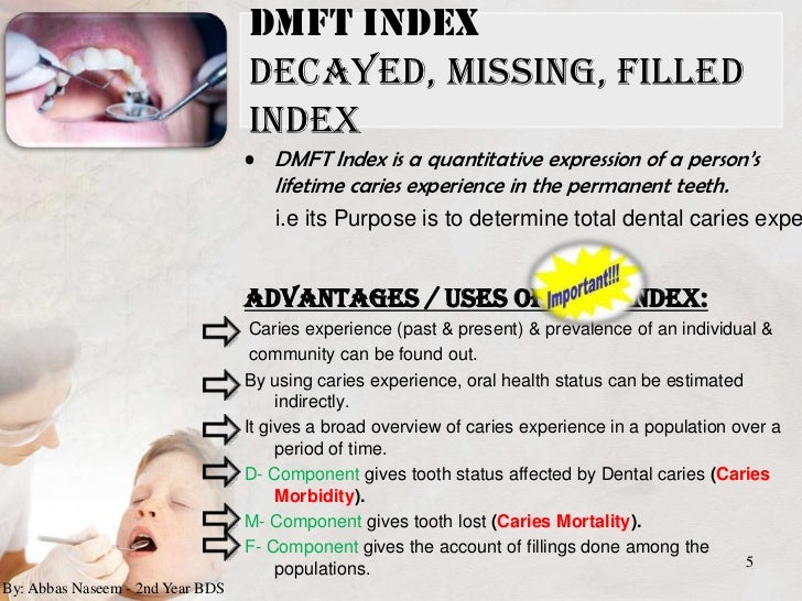 Indices for dental caries