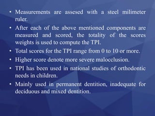 Tpi Reverse Score Indices in orthodontics | PPTX