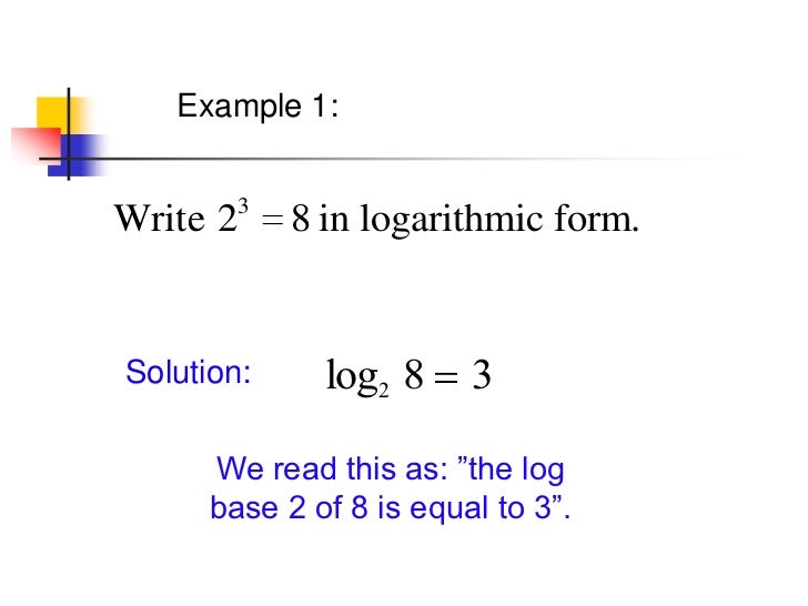 indices logarithm writing in logarithmic form
