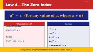 Zero Indices Example Comprehensive Guide to Index Laws: Powers, Multiplication, Division ...