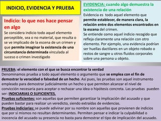 Indicio prueba y evidencia | PDF