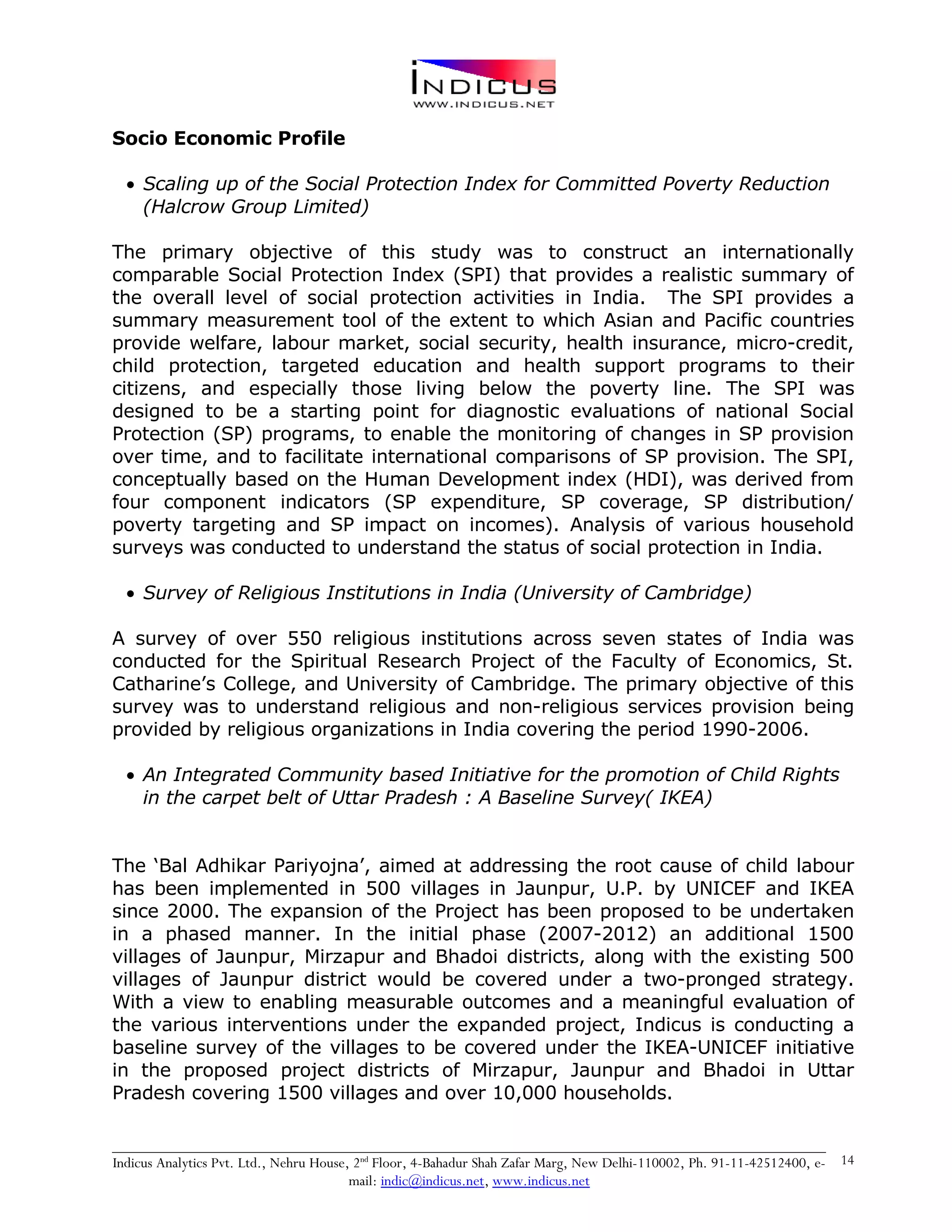 Indicus Analytics Profile