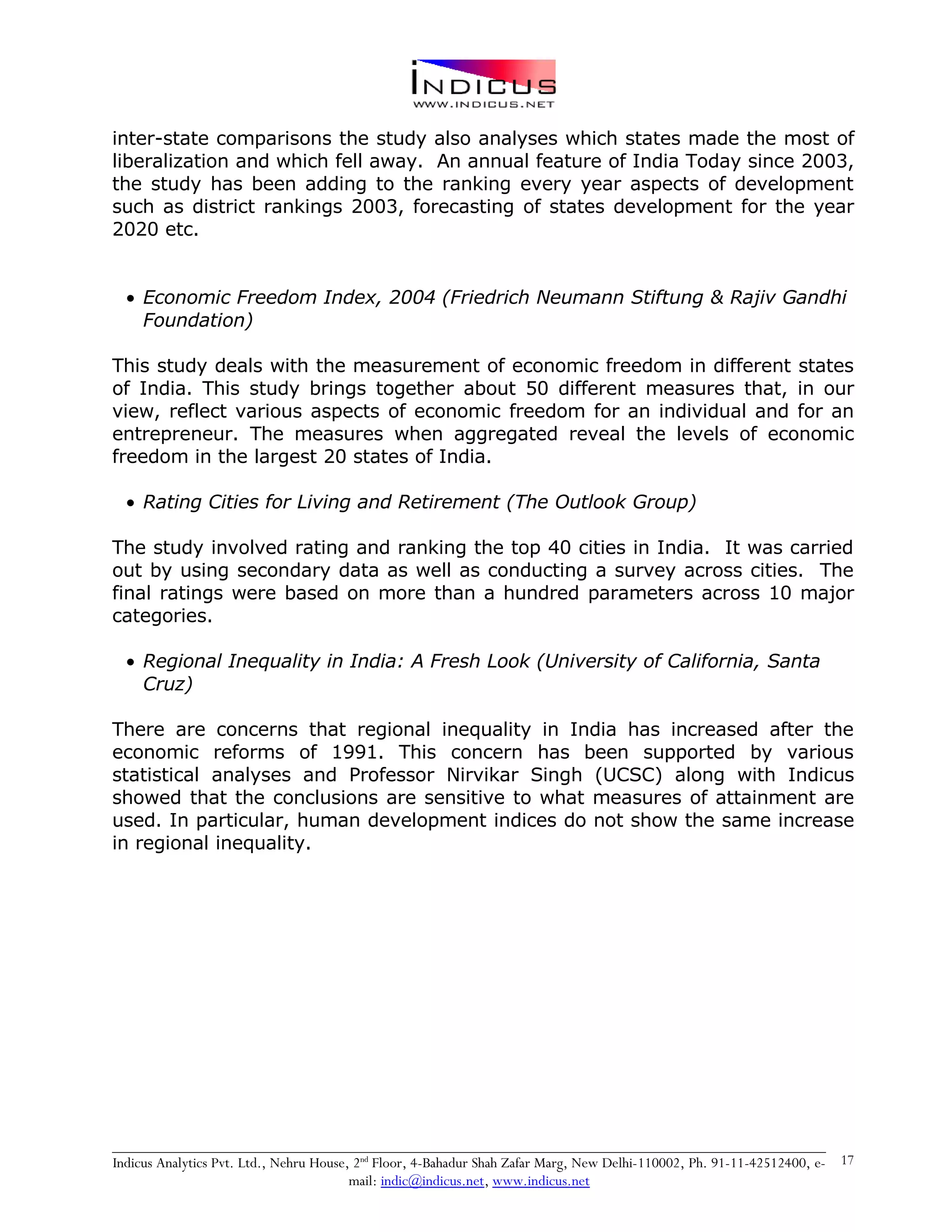 Indicus Analytics Profile