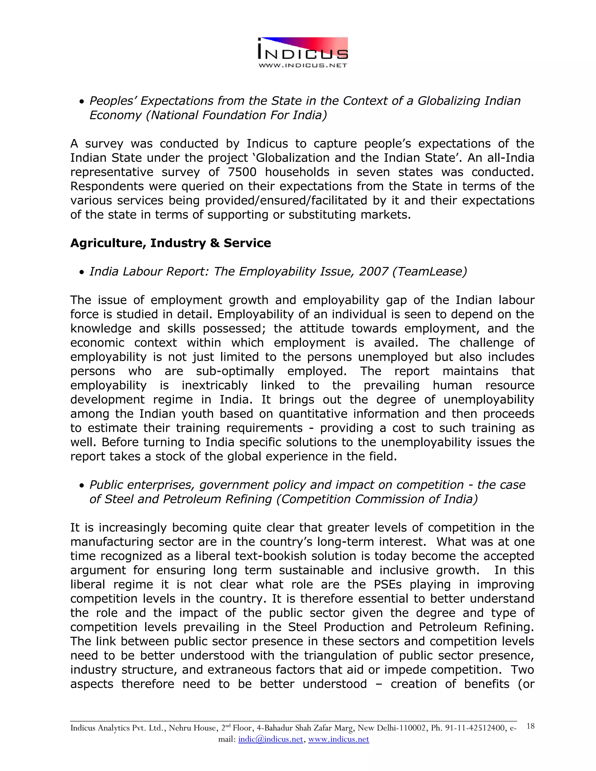 Indicus Analytics Profile