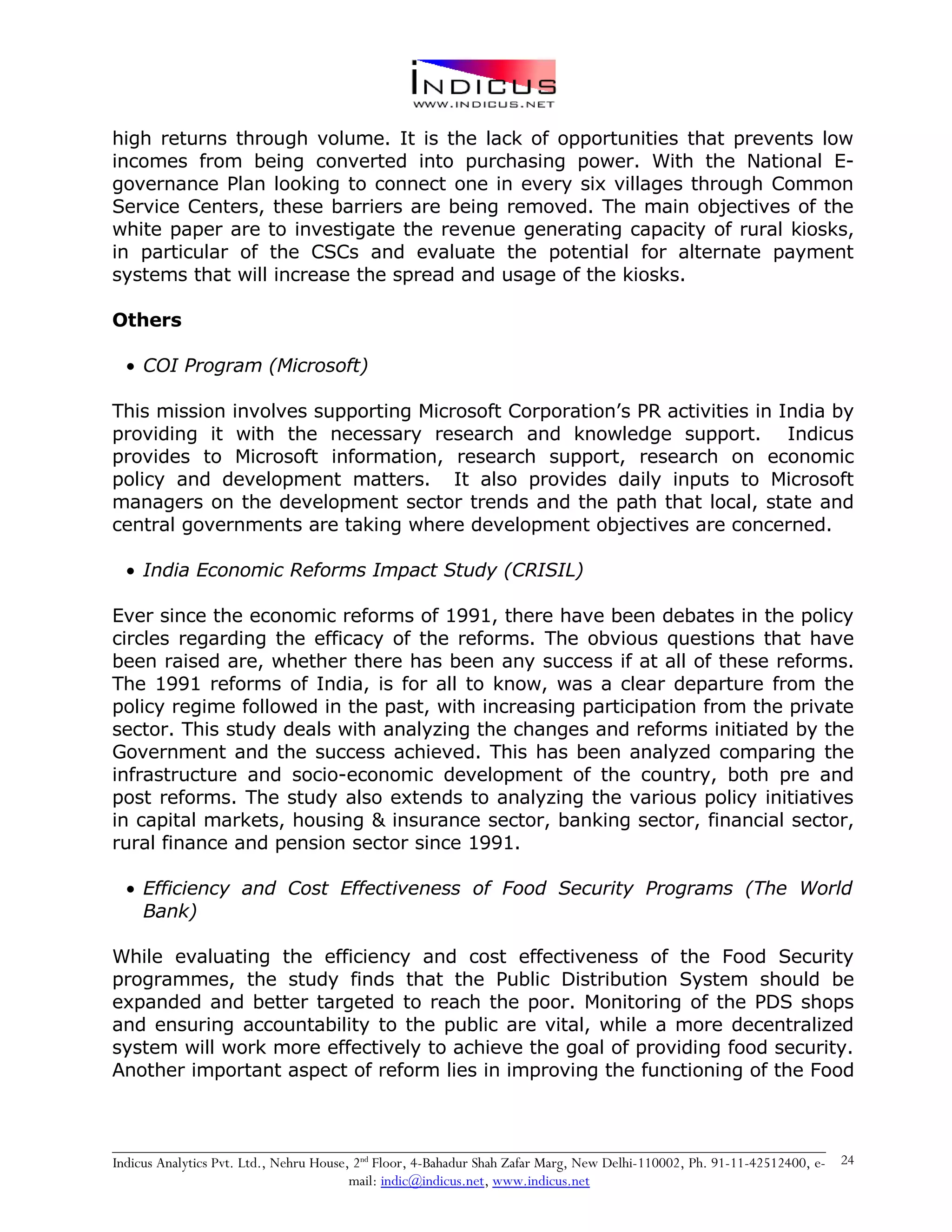 Indicus Analytics Profile