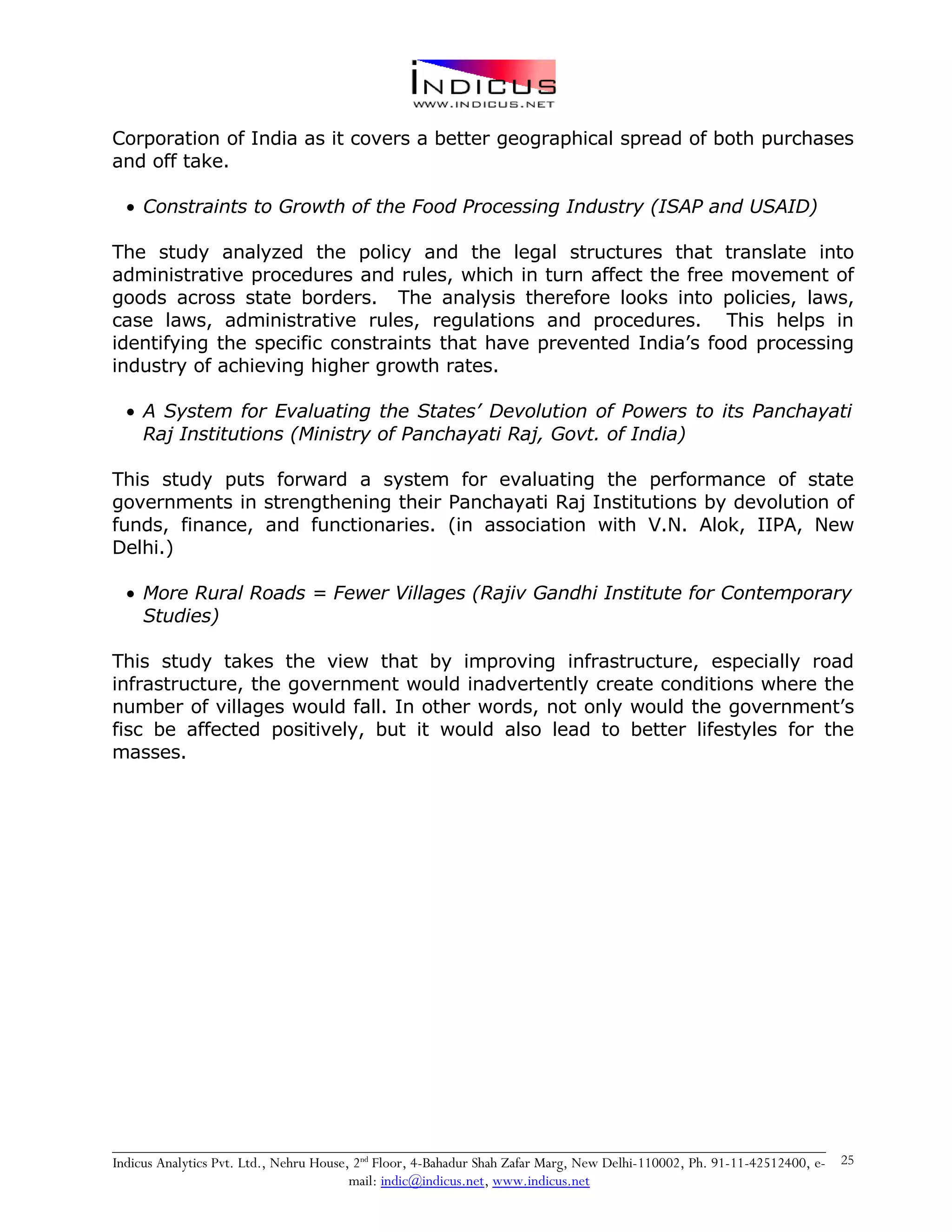 Indicus Analytics Profile