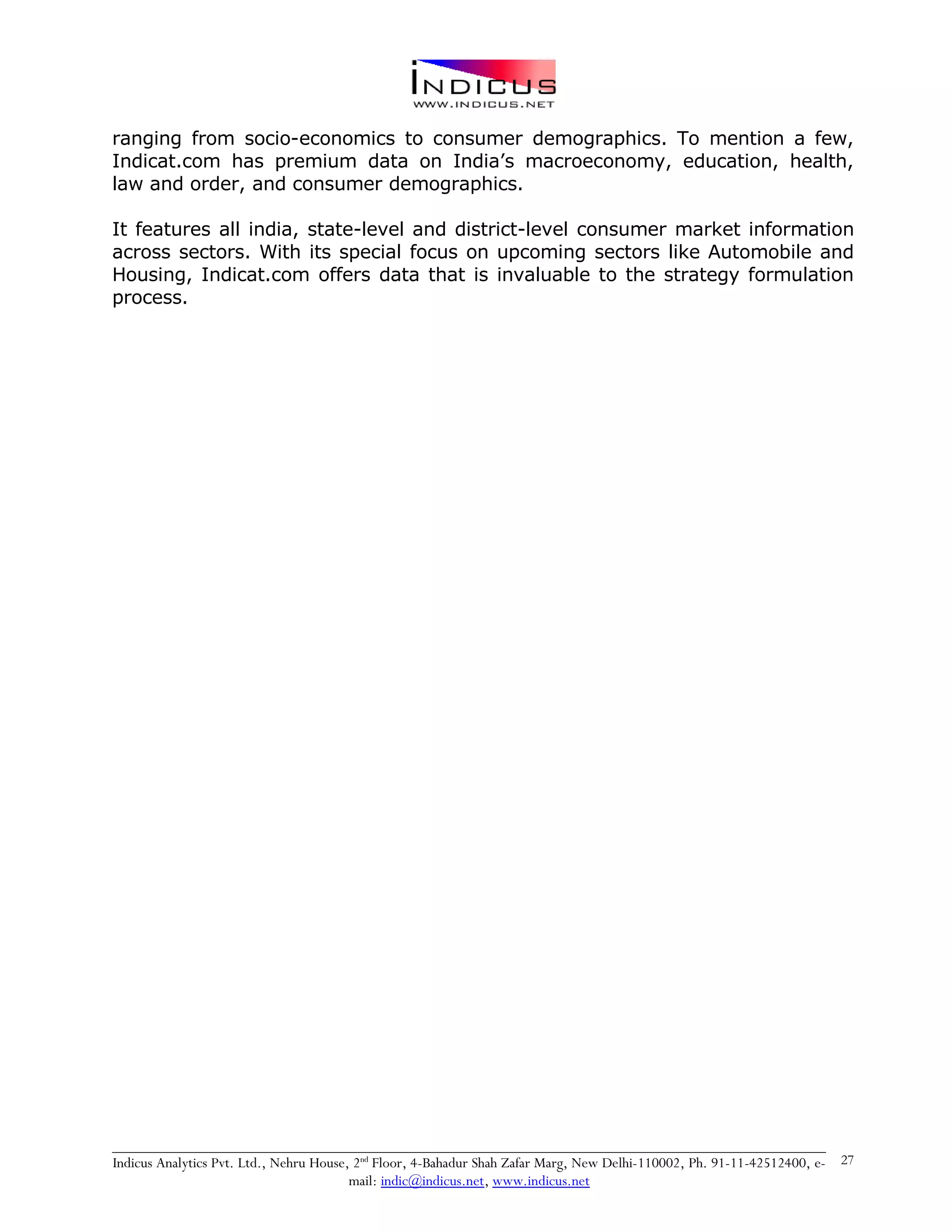 Indicus Analytics Profile