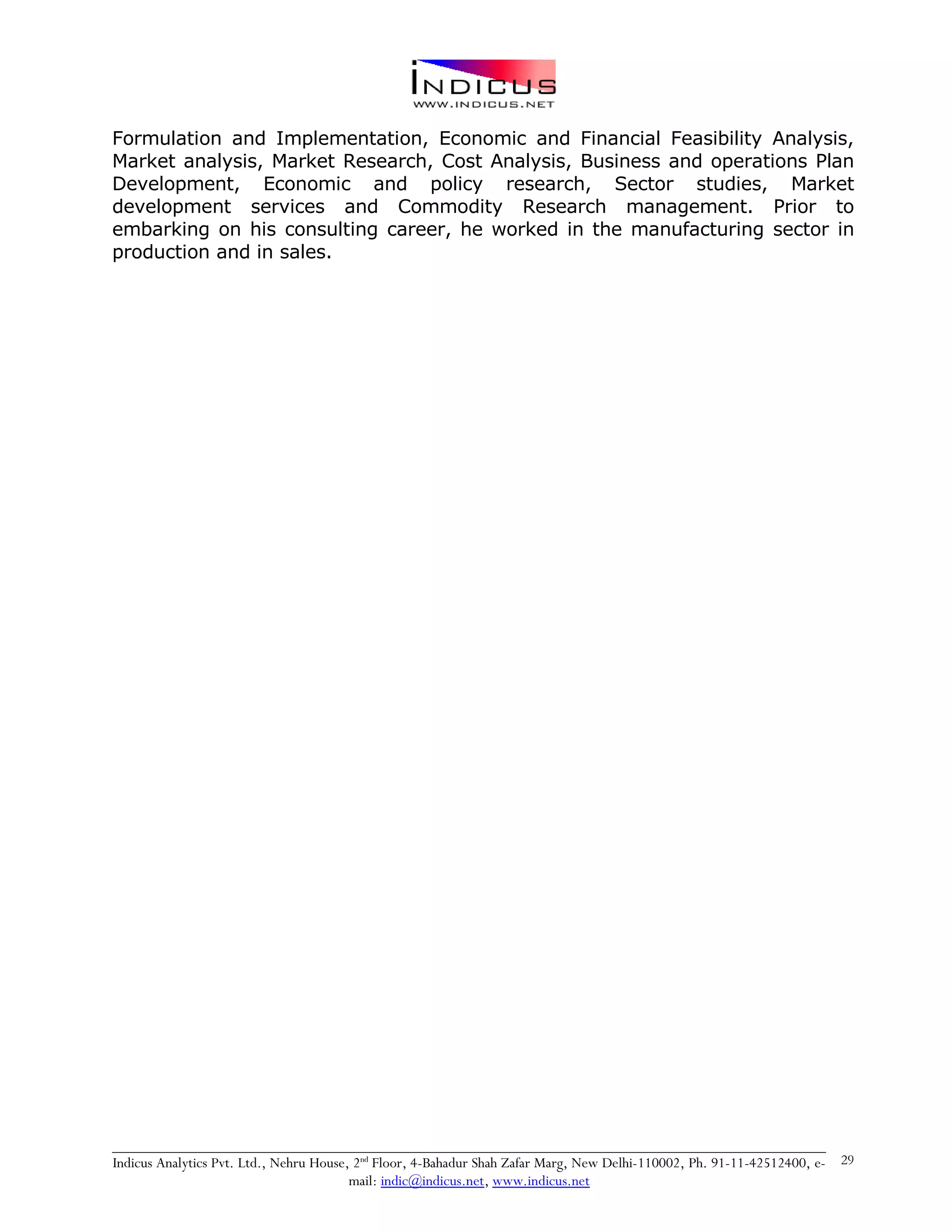 Indicus Analytics Profile