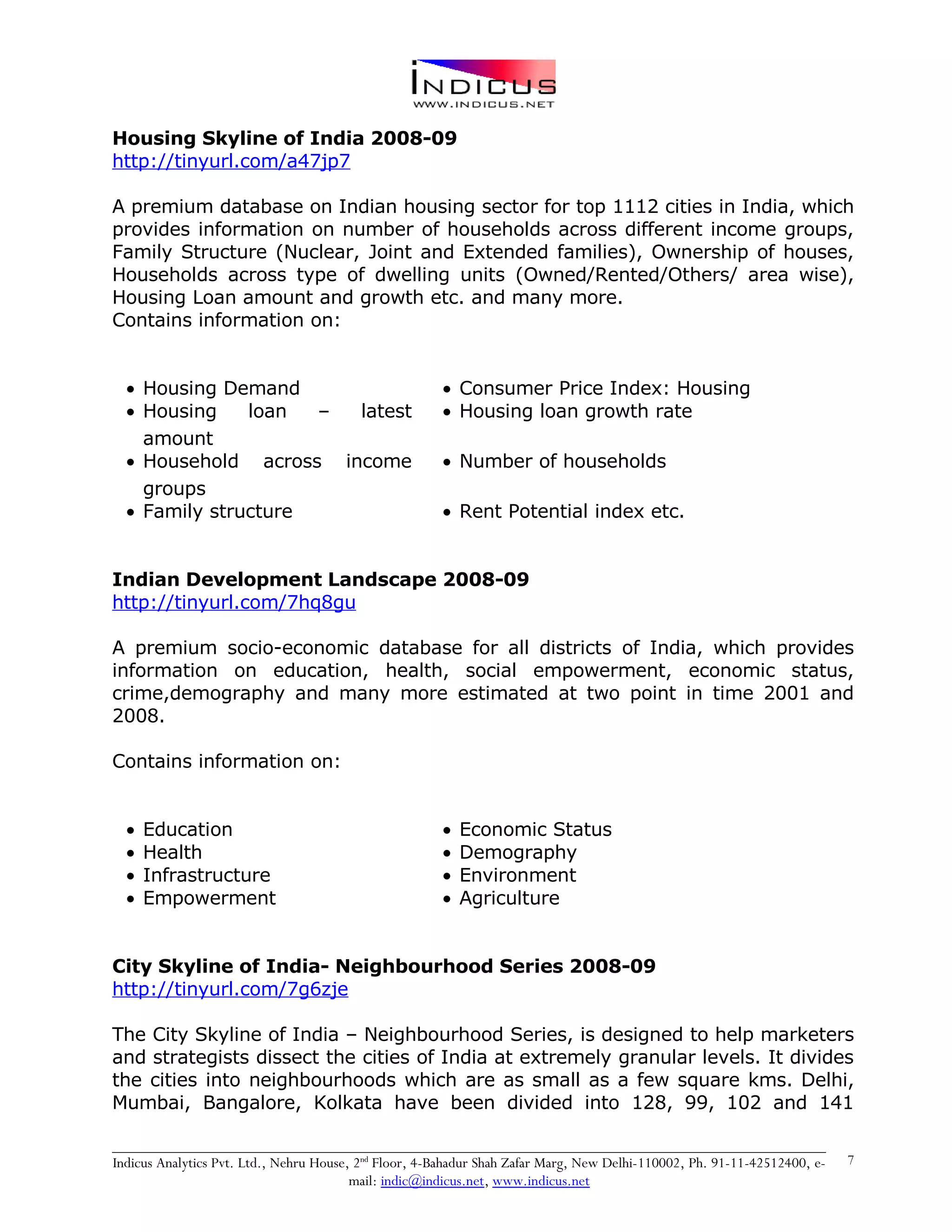 Indicus Analytics Profile