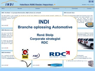 Event:   DDMA DQ Dag Thema:  Dataquality Spreker:   René Stolp - RDC Datum:  7 oktober 2008, Muziekgebouw aan het IJ www.ddma.nl  