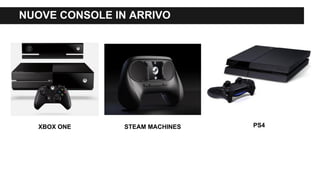 NUOVE CONSOLE IN ARRIVO
XBOX ONE STEAM MACHINES PS4
 