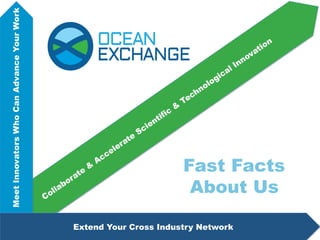 Fast Facts
About Us
MeetInnovatorsWhoCanAdvanceYourWork
Extend Your Cross Industry Network
 